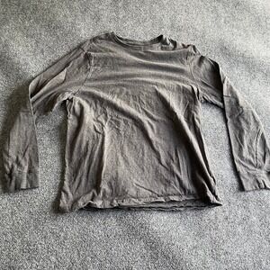 George Mens Long Sleeve Crewneck T-Shirt Charcoal Gray Heather Size L 42-44